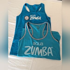 Zumba Fitness Blue Aqua Zumba Instructor Tank tops